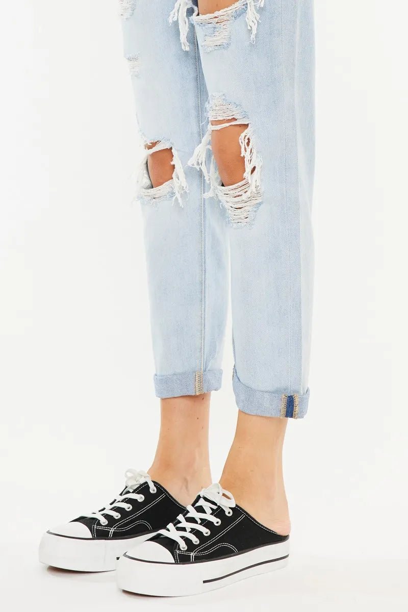 Kancan Open Pack Paperbag Mom Jeans - Bela Fils BoutiqueBela Fils Boutique