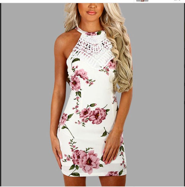 Lace-Trim Sleeveless Floral Mini Dress for Women - Bela Fils BoutiqueBela Fils Boutique