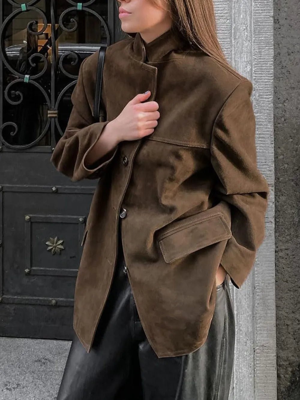 Lapel Collar Button Up Jacket - Bela Fils BoutiqueBela Fils Boutique