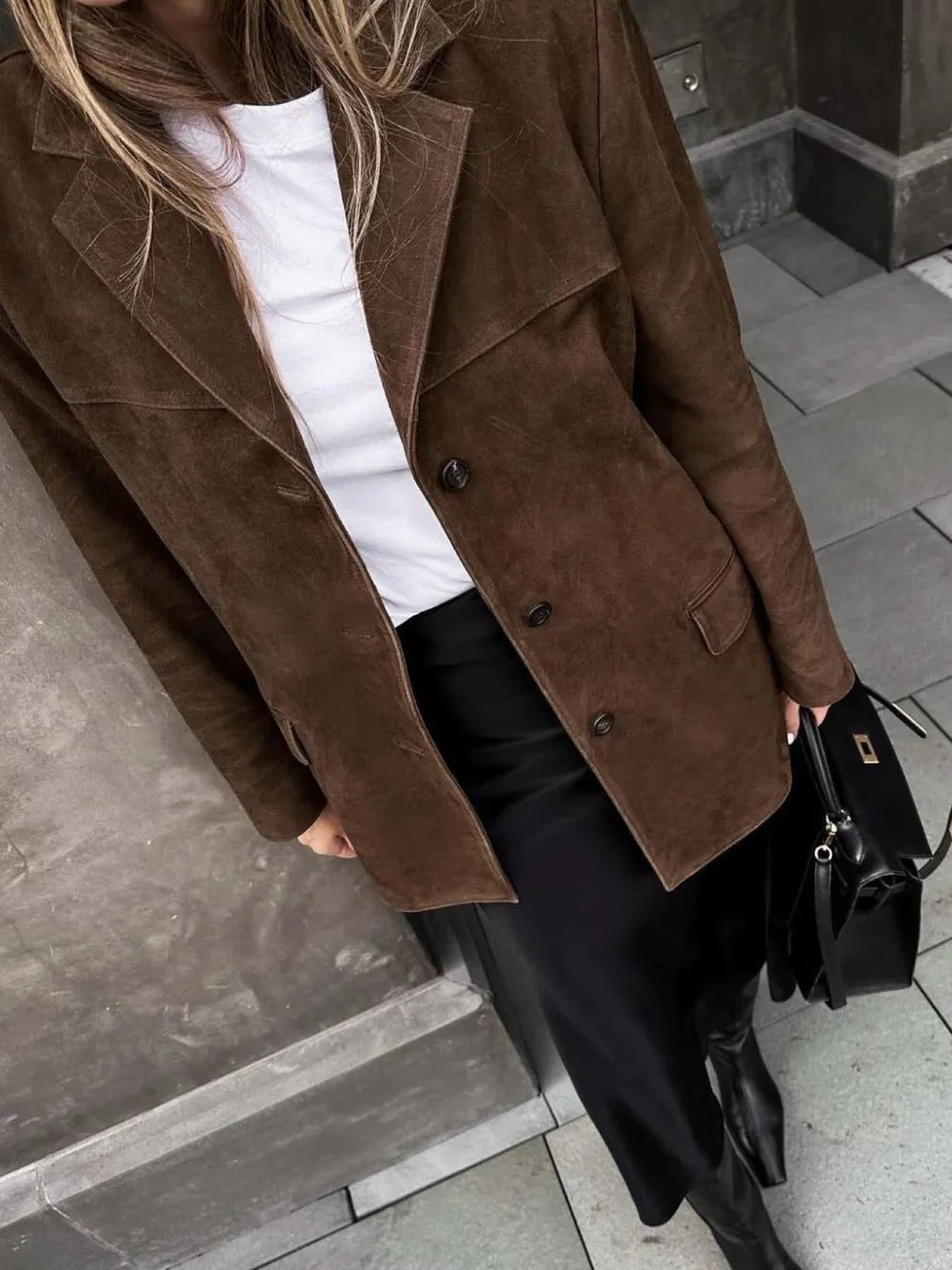 Lapel Collar Button Up Jacket - Bela Fils BoutiqueBela Fils Boutique