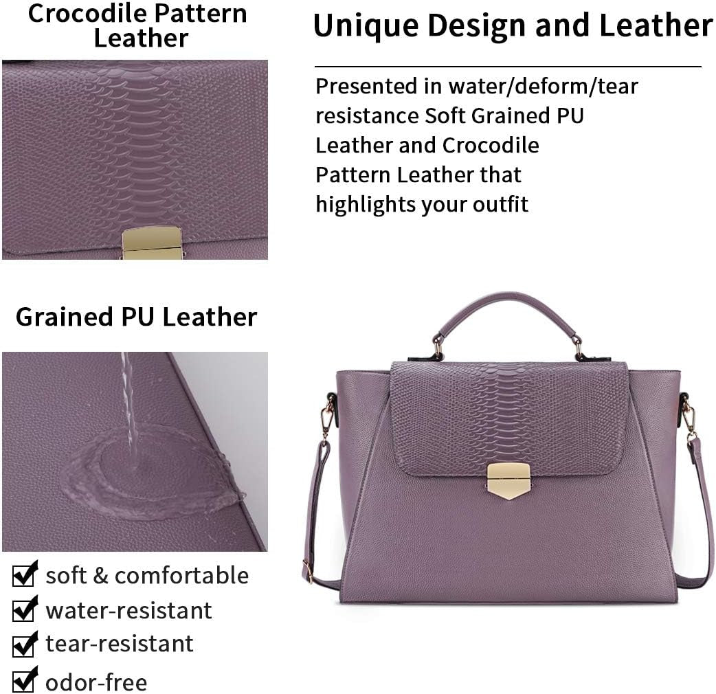 Laptop Briefcase for Women – Purple Business Messenger Tote - Bela Fils BoutiqueBela Fils Boutique