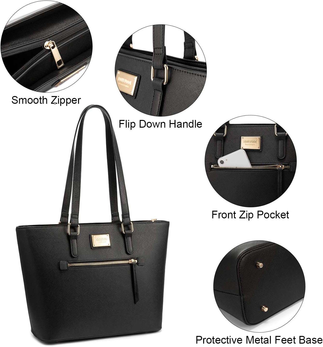 Leather Top - Handle Purse – Women’s Satchel with Contrast Stitching - Bela Fils BoutiqueBela Fils Boutique