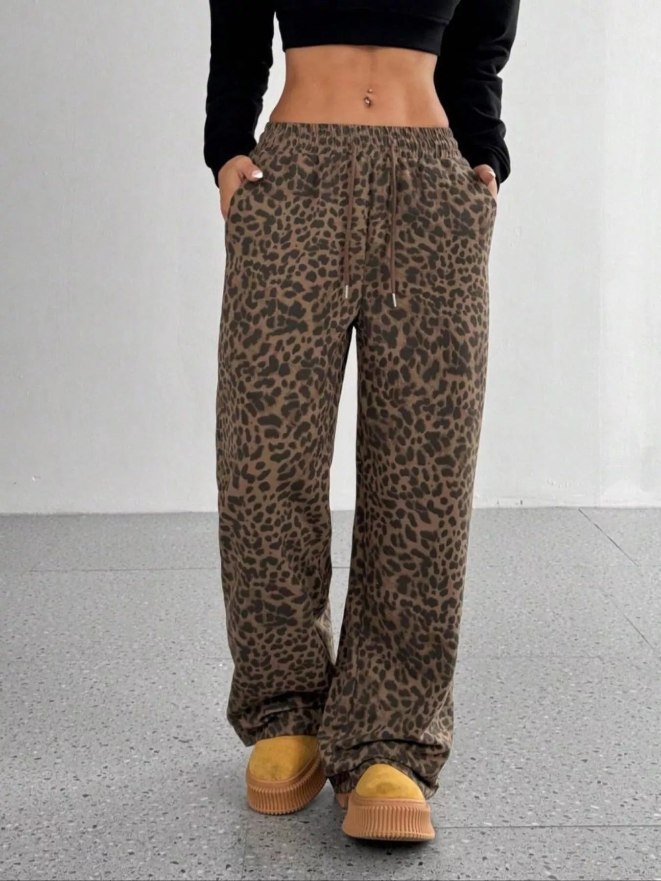 Leopard Drawstring Wide Leg Pants - Bela Fils BoutiqueBela Fils Boutique