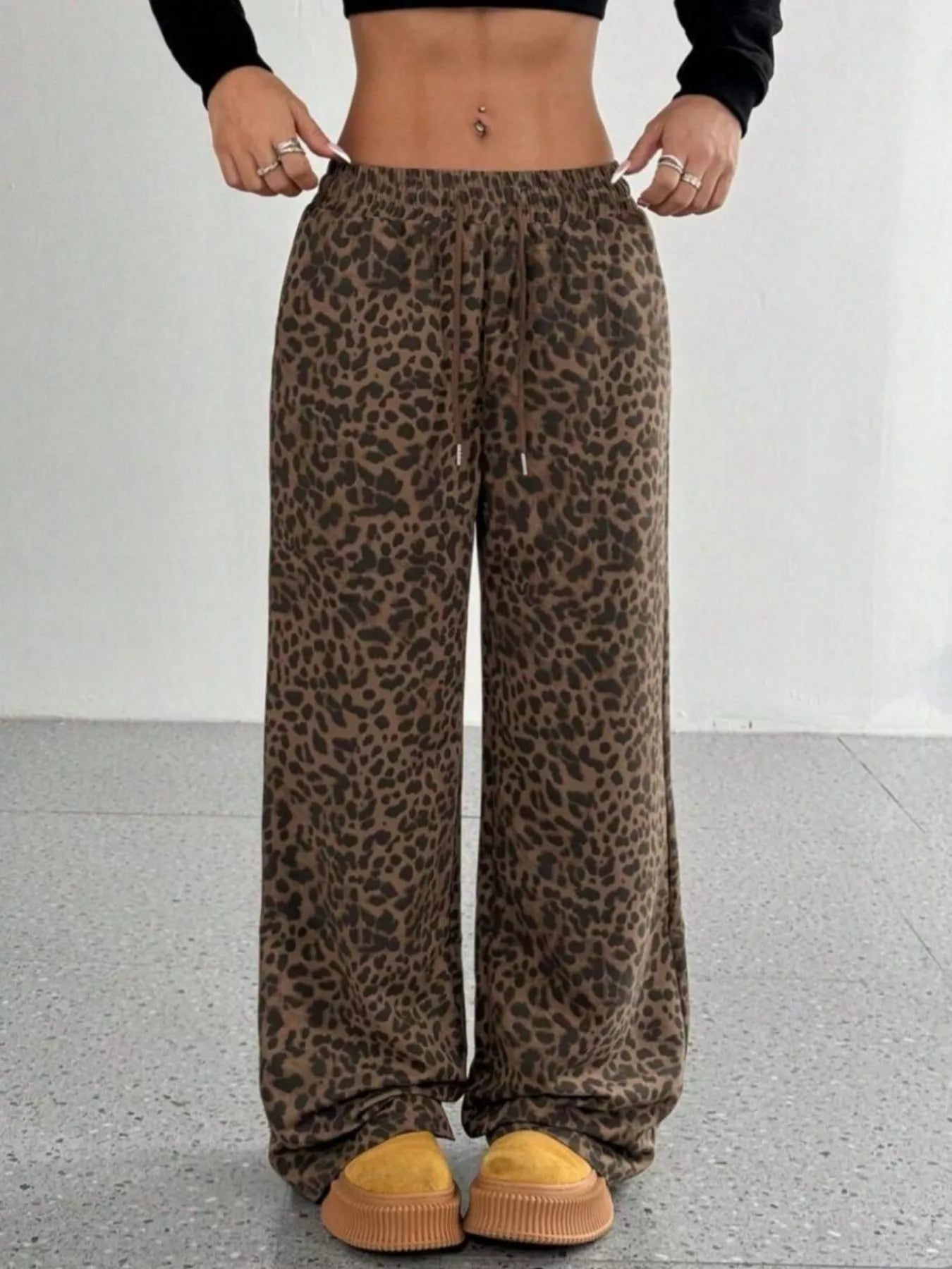 Leopard Drawstring Wide Leg Pants - Bela Fils BoutiqueBela Fils Boutique