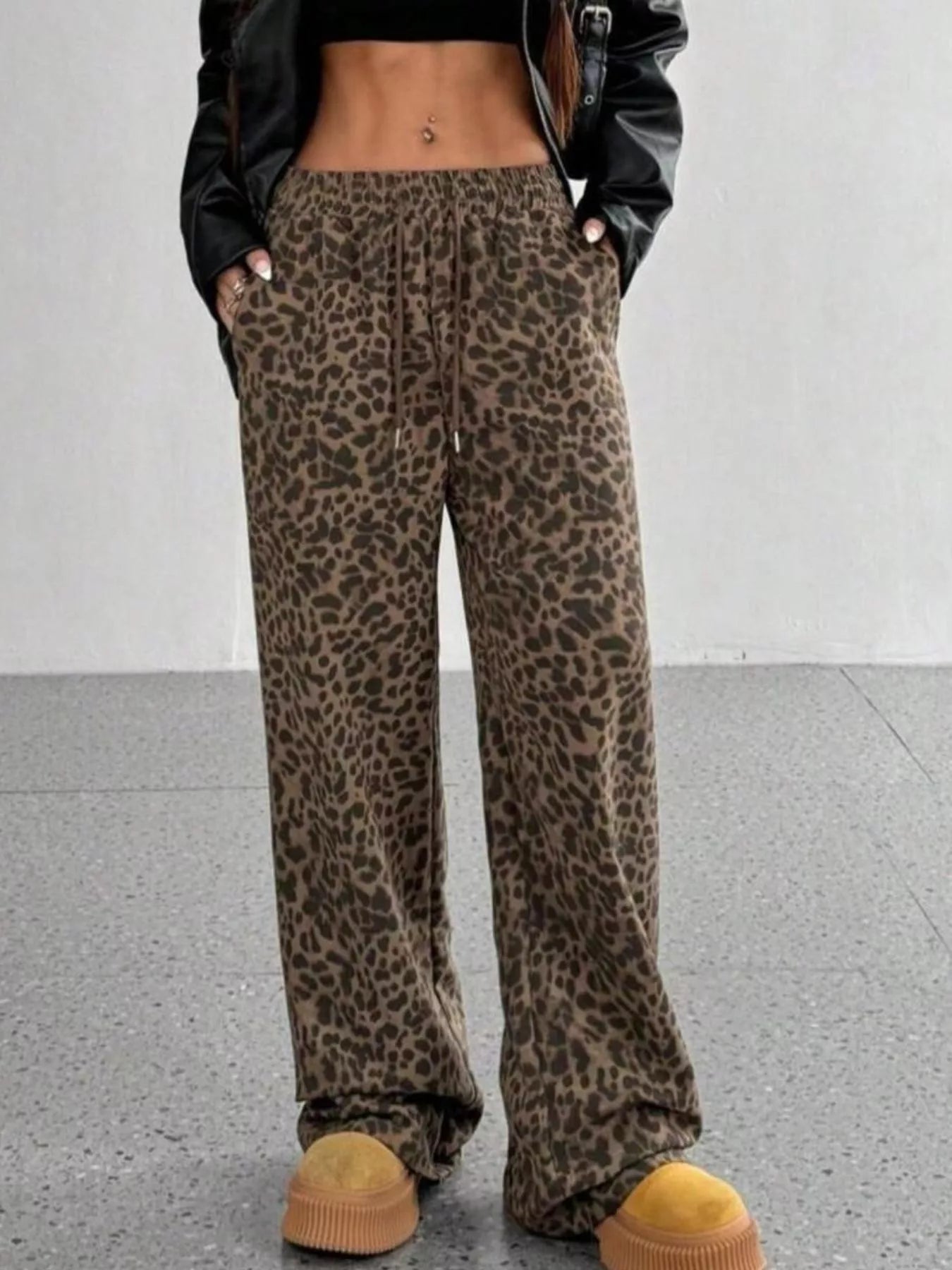 Leopard Drawstring Wide Leg Pants - Bela Fils BoutiqueBela Fils Boutique