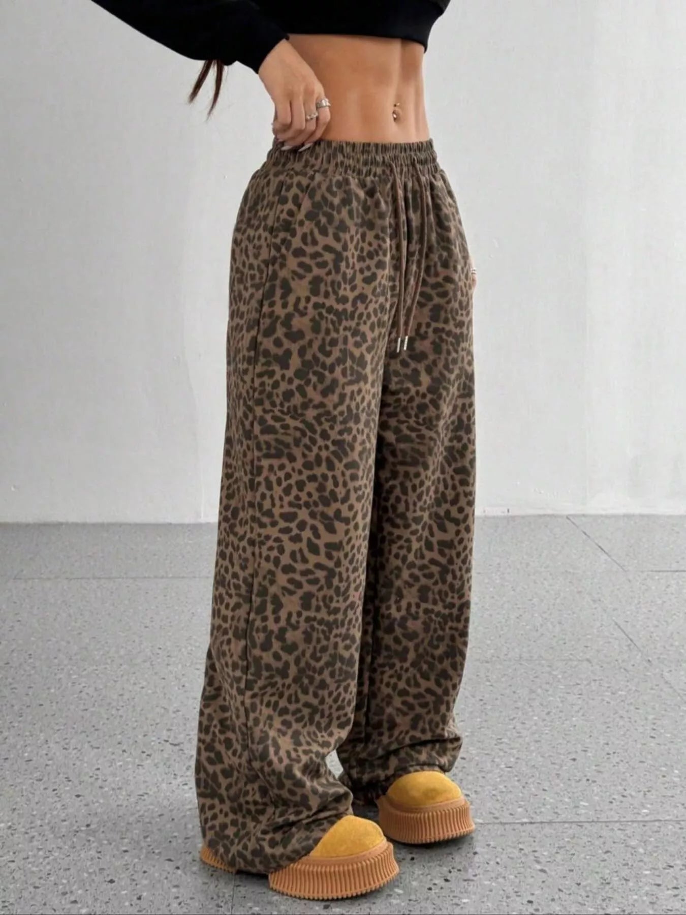 Leopard Drawstring Wide Leg Pants - Bela Fils BoutiqueBela Fils Boutique