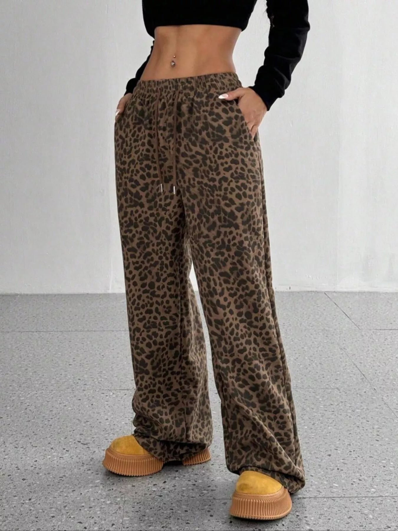 Leopard Drawstring Wide Leg Pants - Bela Fils BoutiqueBela Fils Boutique