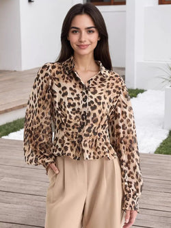 leopard print button up long sleeve shirt - Bela Fils BoutiqueBela Fils Boutique