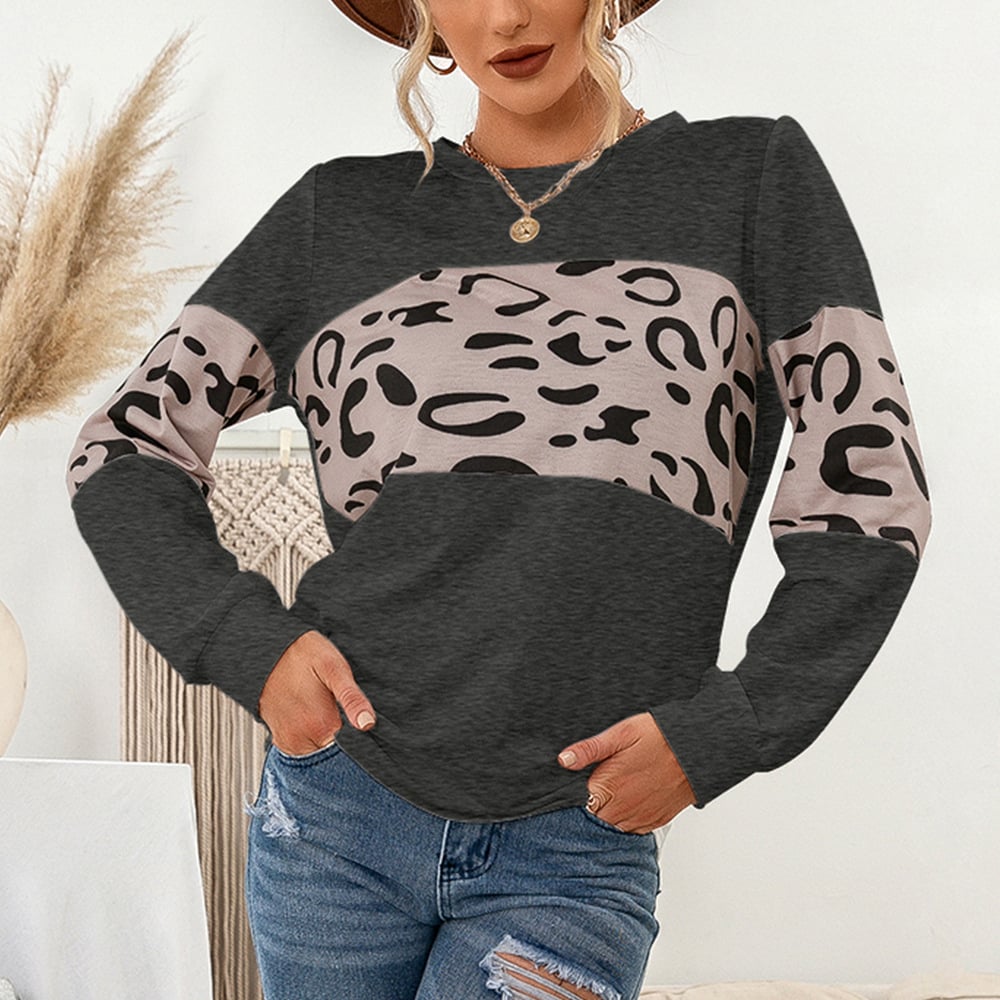 Leopard Print Pullover Sweatshirt for Women - Bela Fils BoutiqueBela Fils Boutique