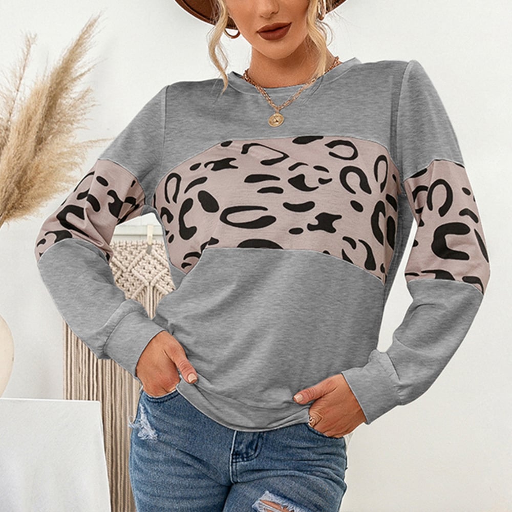 Leopard Print Pullover Sweatshirt for Women - Bela Fils BoutiqueBela Fils Boutique