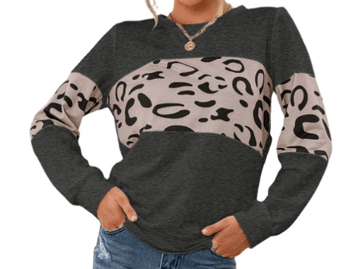 Leopard Print Pullover Sweatshirt for Women - Bela Fils BoutiqueBela Fils Boutique