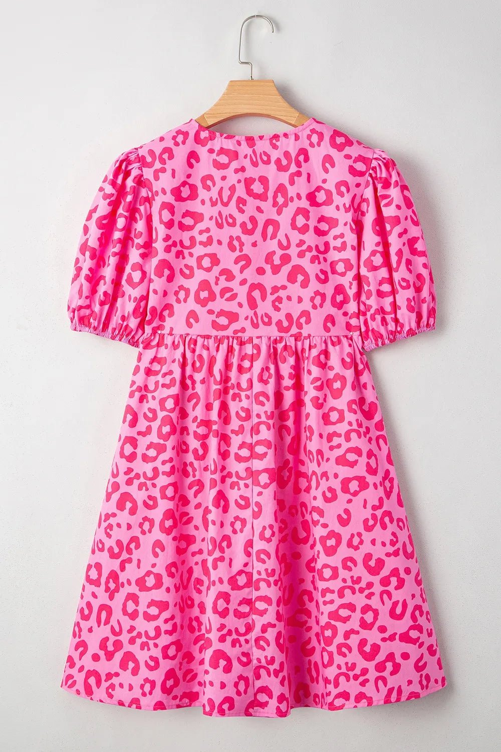 Leopard Tie Front Puff Sleeve Dress - Bela Fils BoutiqueBela Fils Boutique