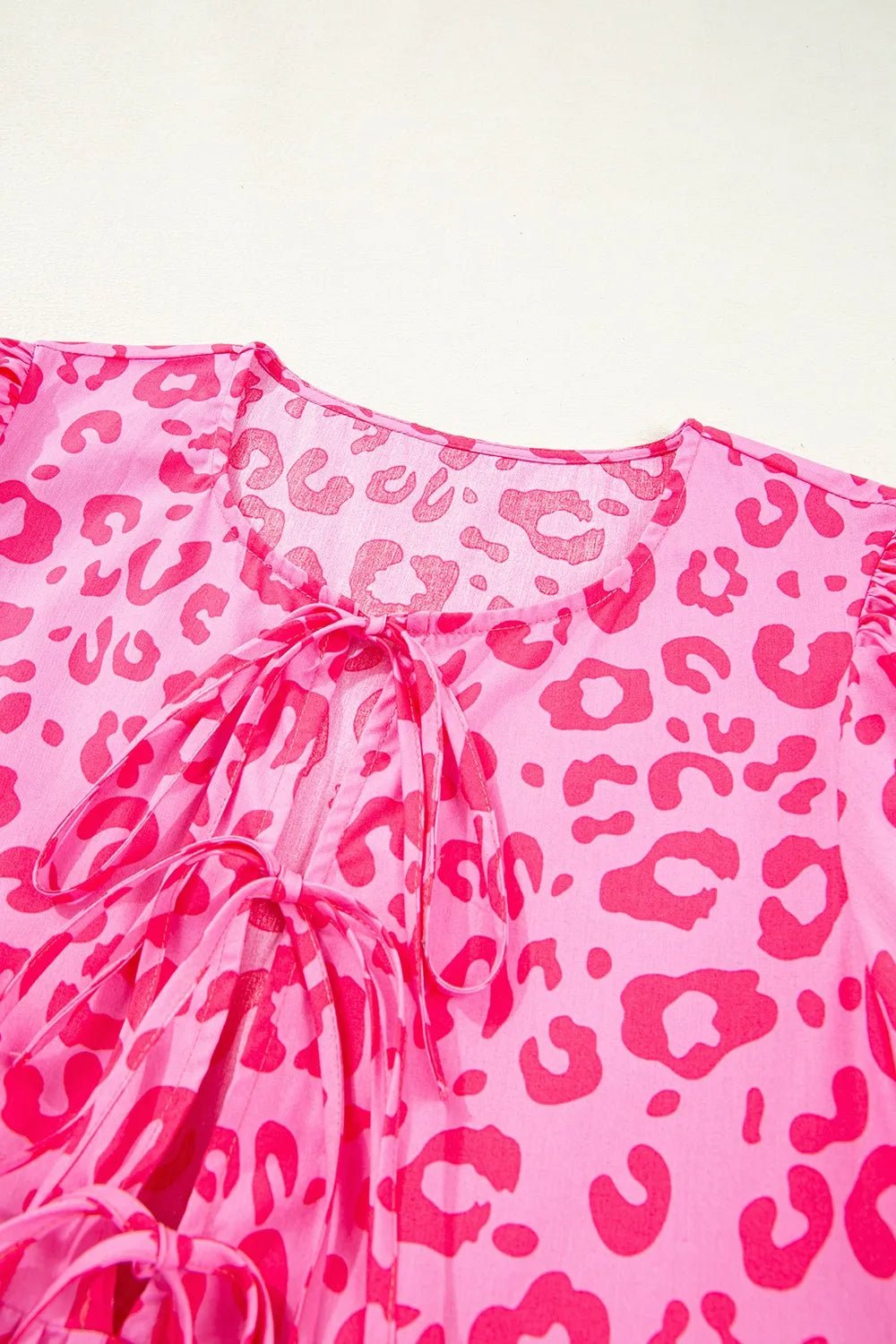 Leopard Tie Front Puff Sleeve Dress - Bela Fils BoutiqueBela Fils Boutique