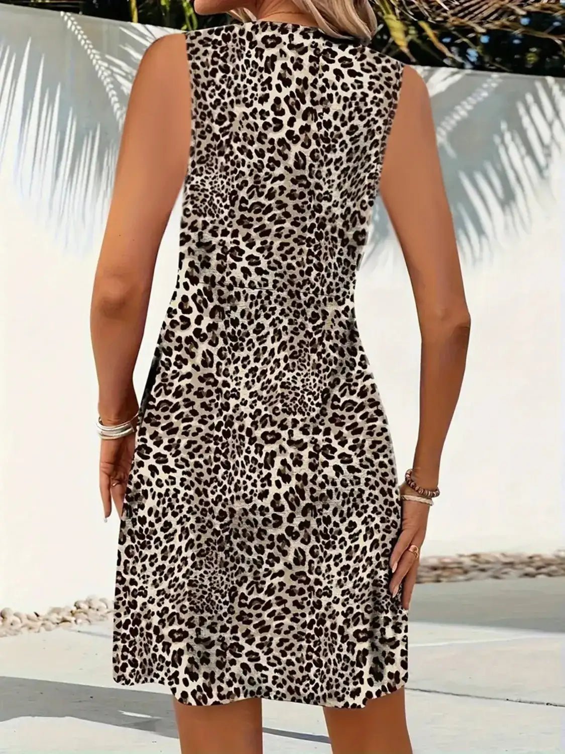 Leopard V - Neck Sleeveless Mini Dress - Bela Fils BoutiqueBela Fils Boutique