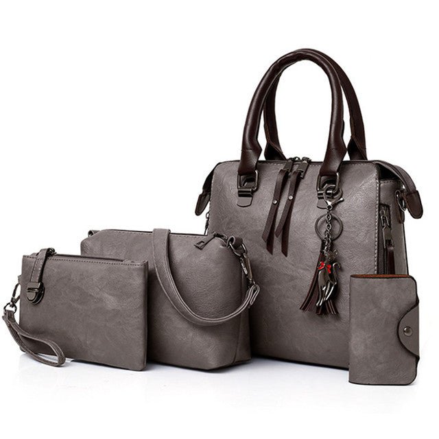 Luxury Women’s Leather Handbag & Wallet 4-Piece Set - Bela Fils BoutiqueBela Fils Boutique