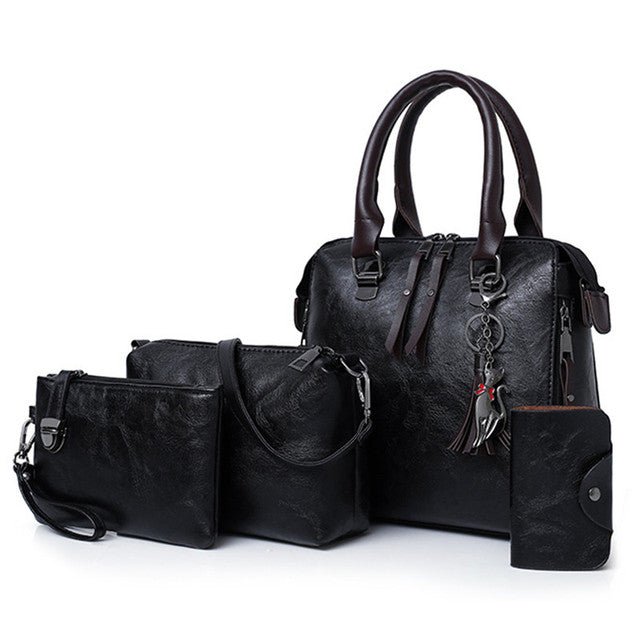 Luxury Women’s Leather Handbag & Wallet 4-Piece Set - Bela Fils BoutiqueBela Fils Boutique