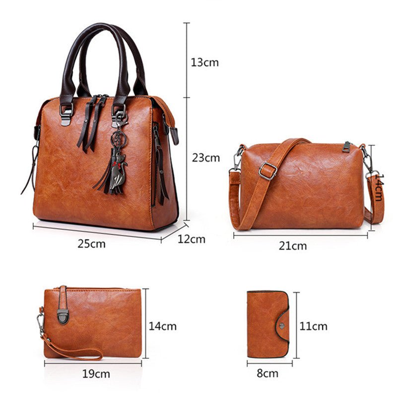 Luxury Women’s Leather Handbag & Wallet 4-Piece Set - Bela Fils BoutiqueBela Fils Boutique