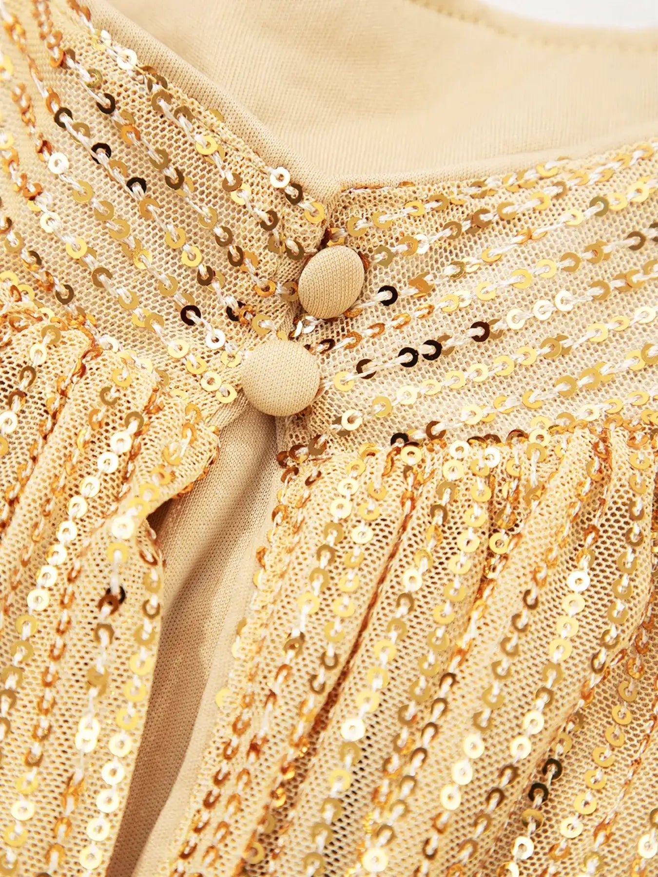 Metallic Balloon Sleeve Buttoned High Neck Loose Blouse - Bela Fils BoutiqueBela Fils Boutique