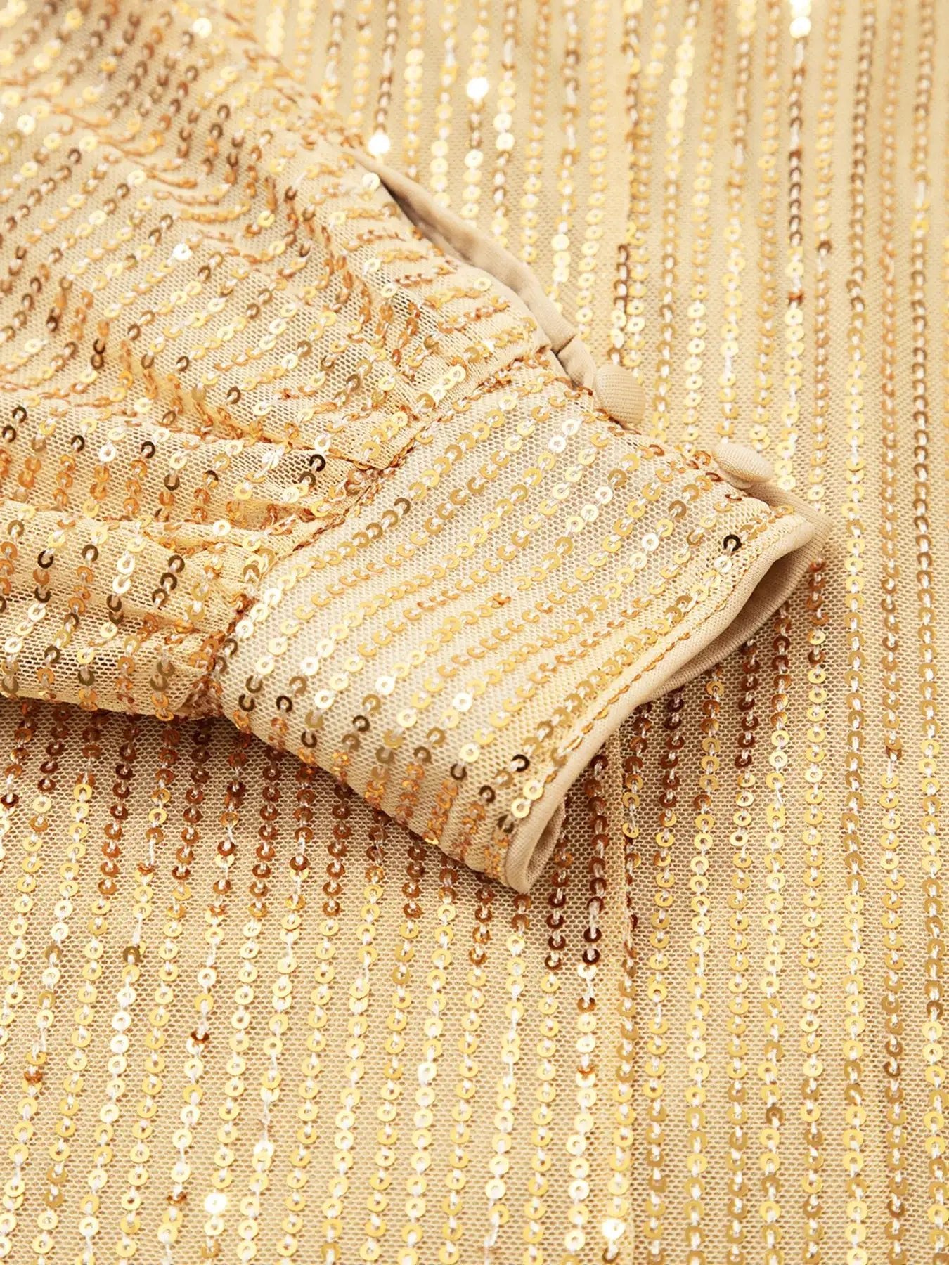 Metallic Balloon Sleeve Buttoned High Neck Loose Blouse - Bela Fils BoutiqueBela Fils Boutique