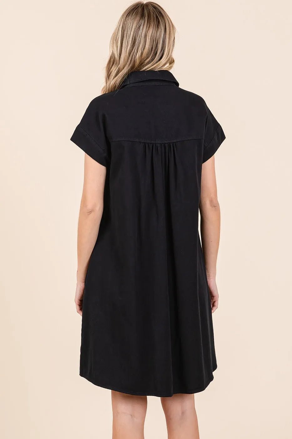 Mittoshop Twill Short Sleeve Collared Mini Dress - Bela Fils BoutiqueBela Fils Boutique