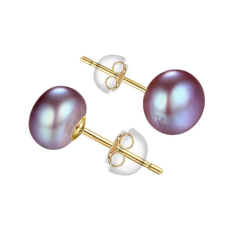 Natural Freshwater Pearl Stud Earrings Real 925 Sterling Sliver Earring Cultured White Pearl for Women Earring Jewelry Wholesale - Bela Fils BoutiqueBela Fils Boutique