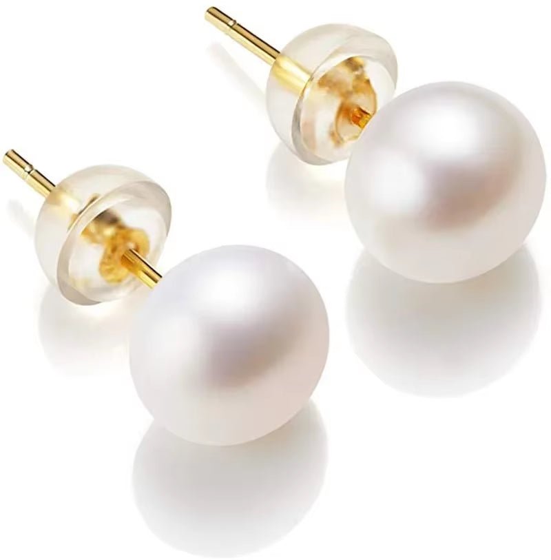 Natural Freshwater Pearl Stud Earrings Real 925 Sterling Sliver Earring Cultured White Pearl for Women Earring Jewelry Wholesale - Bela Fils BoutiqueBela Fils Boutique