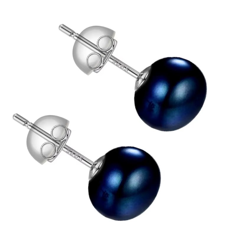Natural Freshwater Pearl Stud Earrings Real 925 Sterling Sliver Earring Cultured White Pearl for Women Earring Jewelry Wholesale - Bela Fils BoutiqueBela Fils Boutique