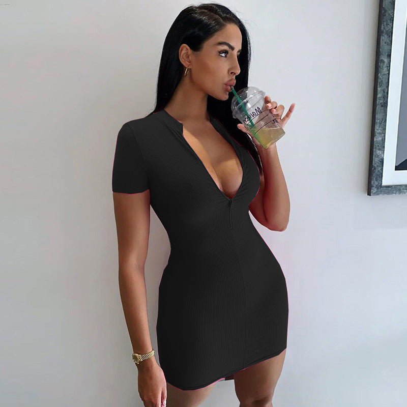 Neon Green High Neck Short Sleeve Mini Dress for Women - Bela Fils BoutiqueBela Fils Boutique