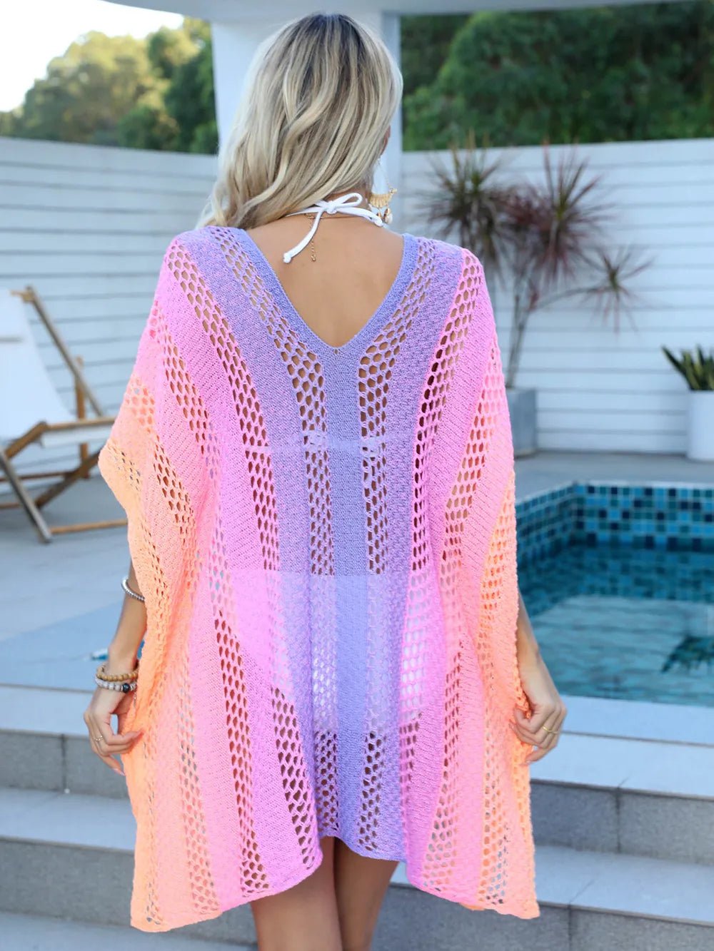 Openwork Contrast V - Neck Cover - Up - Bela Fils BoutiqueBela Fils Boutique