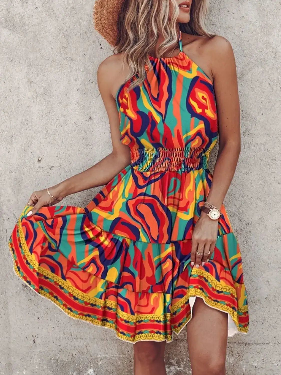 Paisley Print Halter Neck Mini Dress - Bela Fils BoutiqueBela Fils Boutique