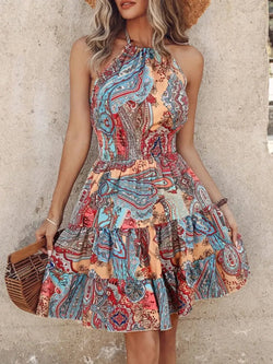 Paisley Print Halter Neck Mini Dress - Bela Fils BoutiqueBela Fils Boutique
