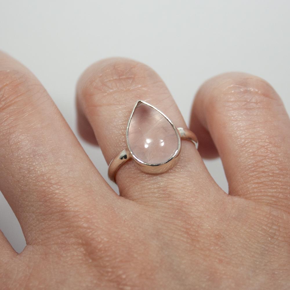 Pear Rose Quartz Sterling Silver Ring - Bela Fils BoutiqueJewelry & WatchesBela Fils Boutique