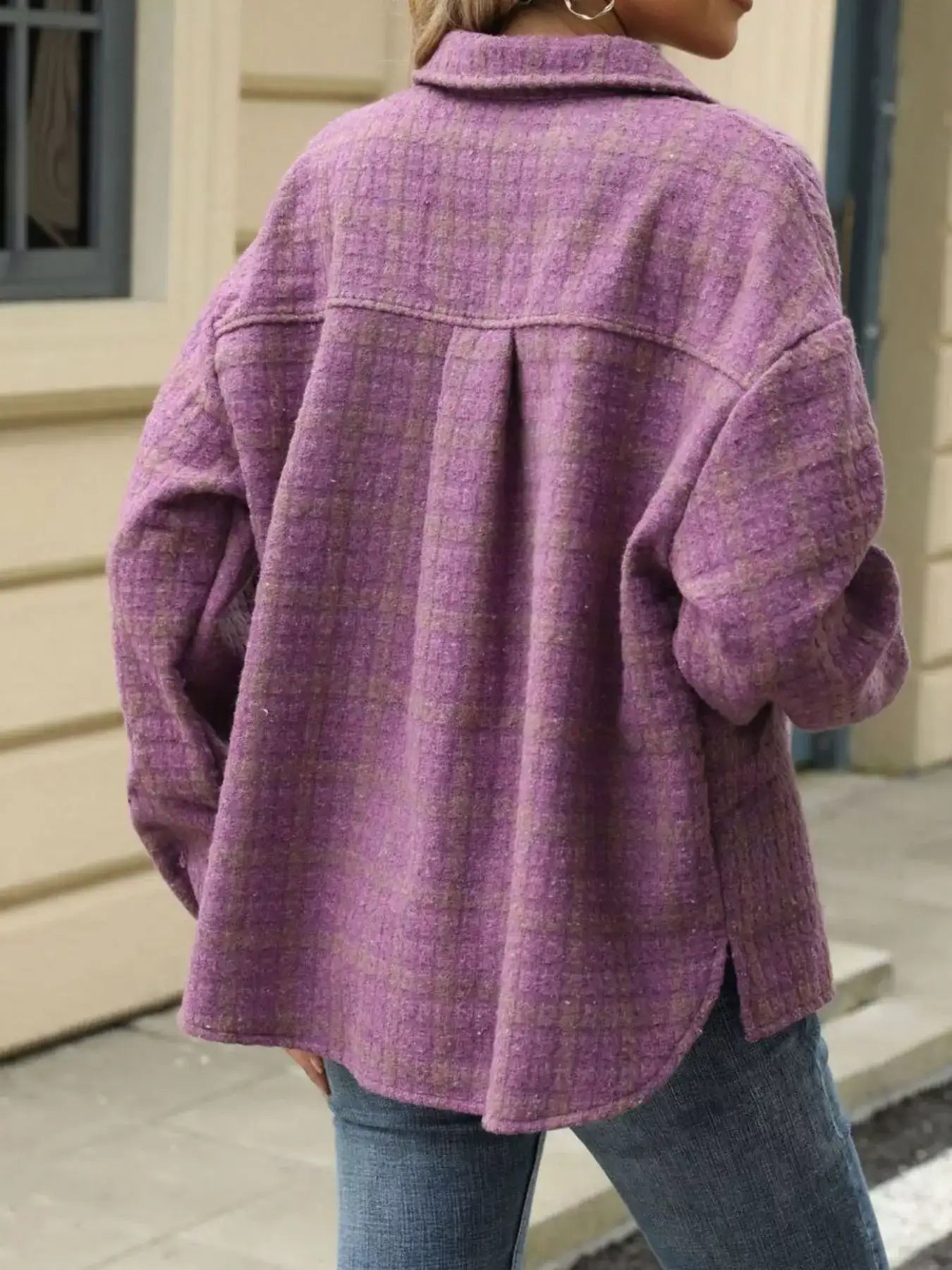 Plaid Button Up Long Sleeve Jacket - Bela Fils BoutiqueBela Fils Boutique