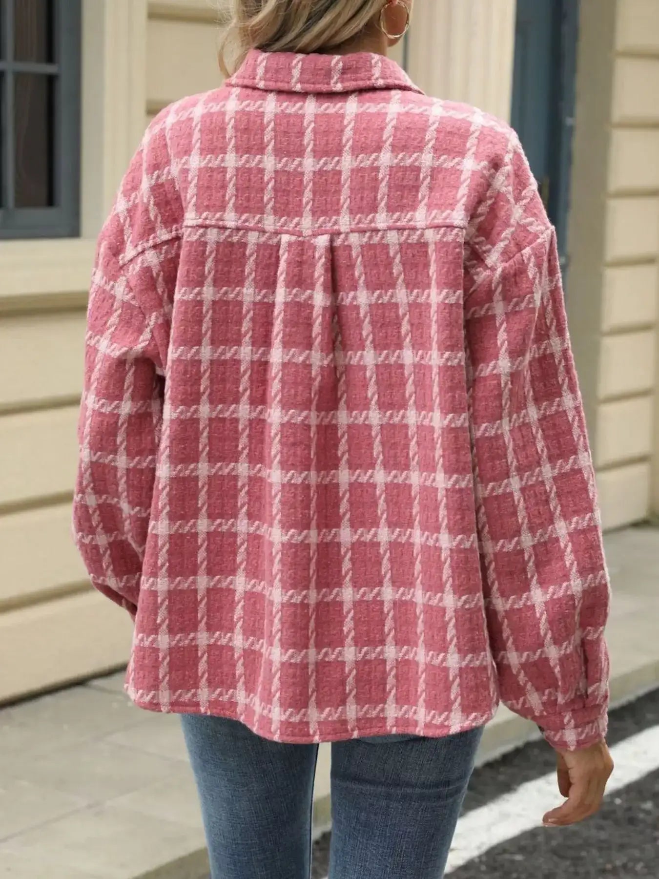 Plaid Button Up Long Sleeve Jacket - Bela Fils BoutiqueBela Fils Boutique