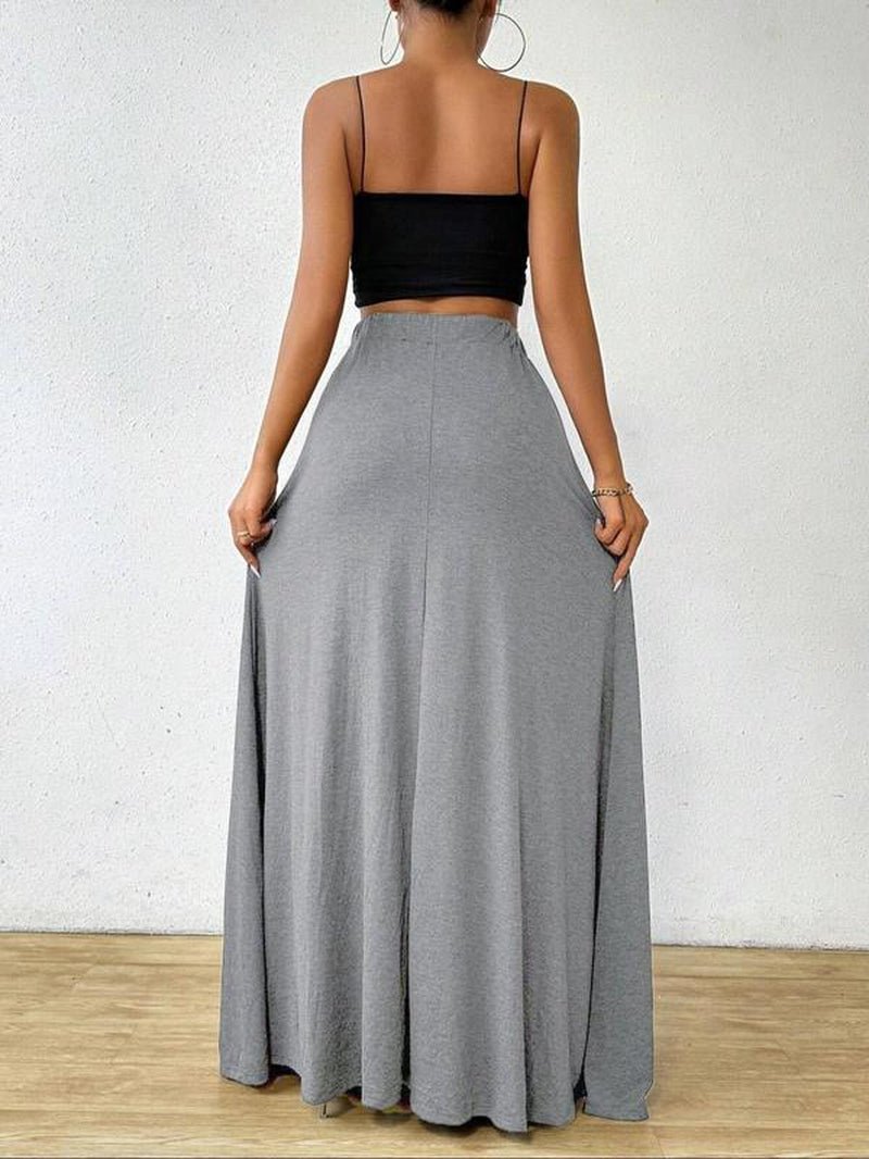 Plus Size Elegant A - Line Skirt with Drawstring Waist - Stylish Casual Long Skirt for All Seasons - Bela Fils BoutiqueBela Fils Boutique