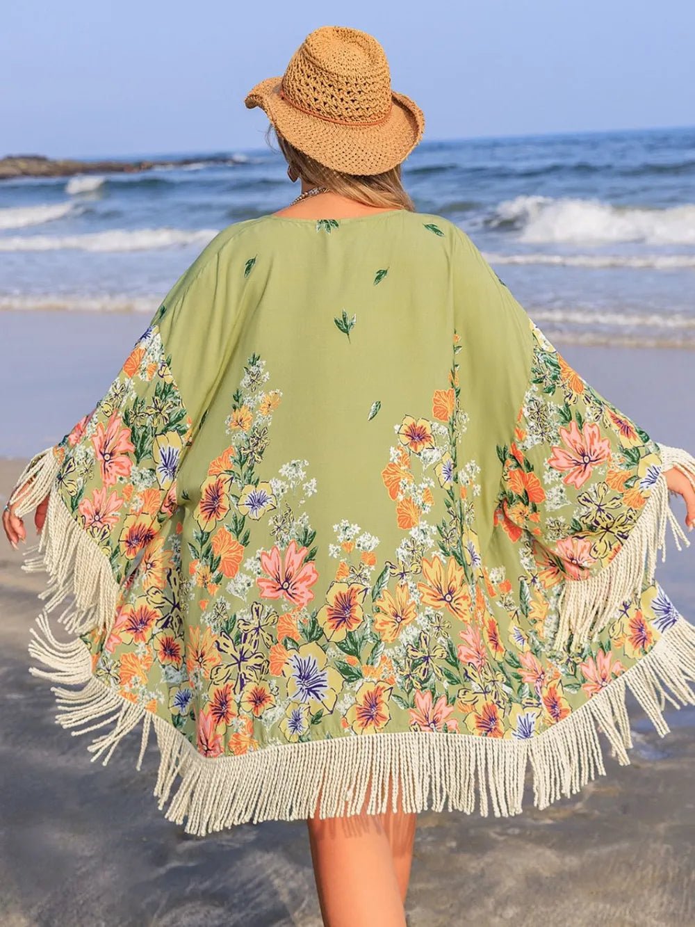 Plus Size Fringe Open Front Cover - Up - Bela Fils BoutiqueBela Fils Boutique