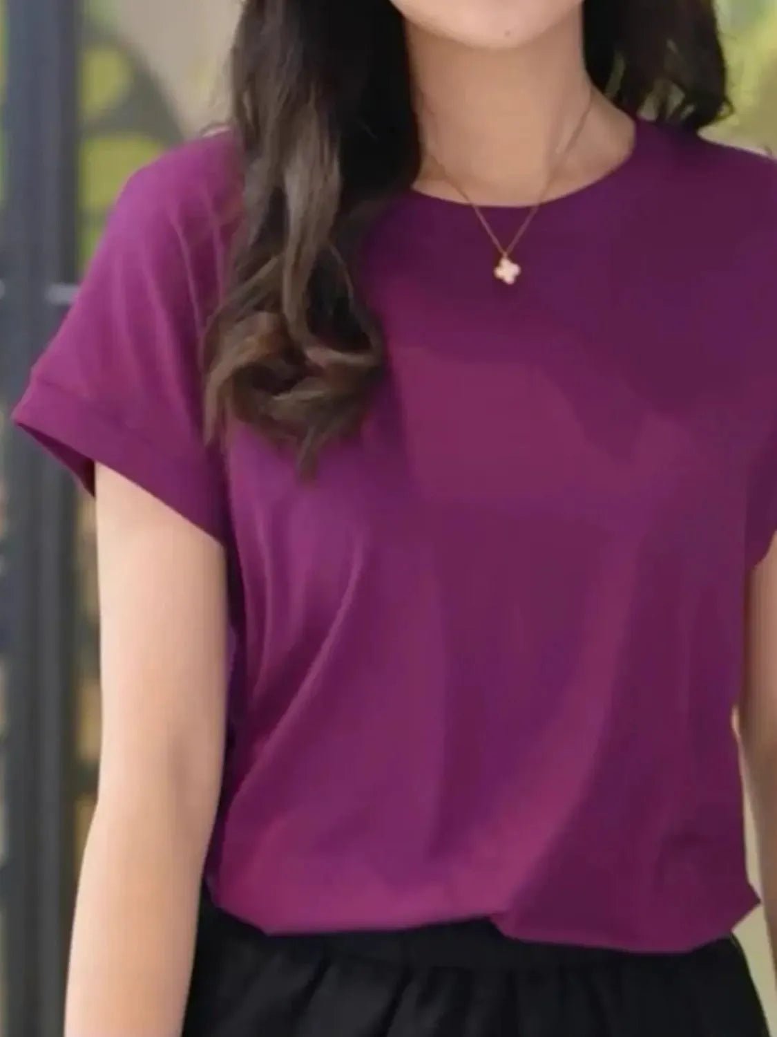 Plus Size Round Neck Short Sleeve T-Shirt - Bela Fils BoutiqueBela Fils Boutique