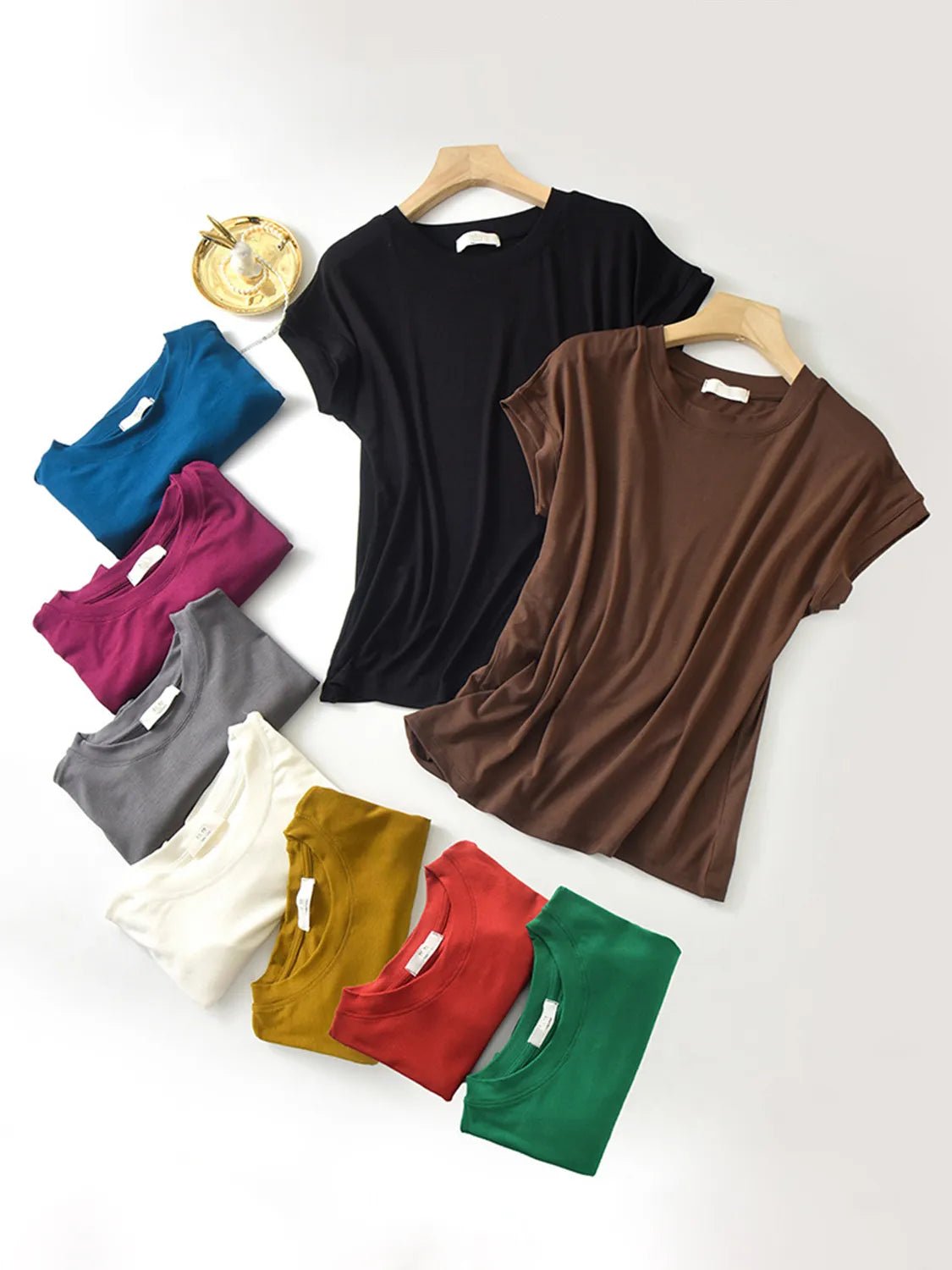 Plus Size Round Neck Short Sleeve T-Shirt - Bela Fils BoutiqueBela Fils Boutique