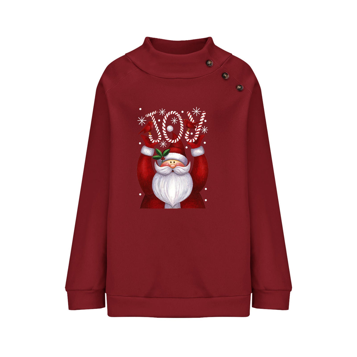 Printed Button Christmas Long Sleeve Sweatshirt for Women - Bela Fils BoutiqueBela Fils Boutique