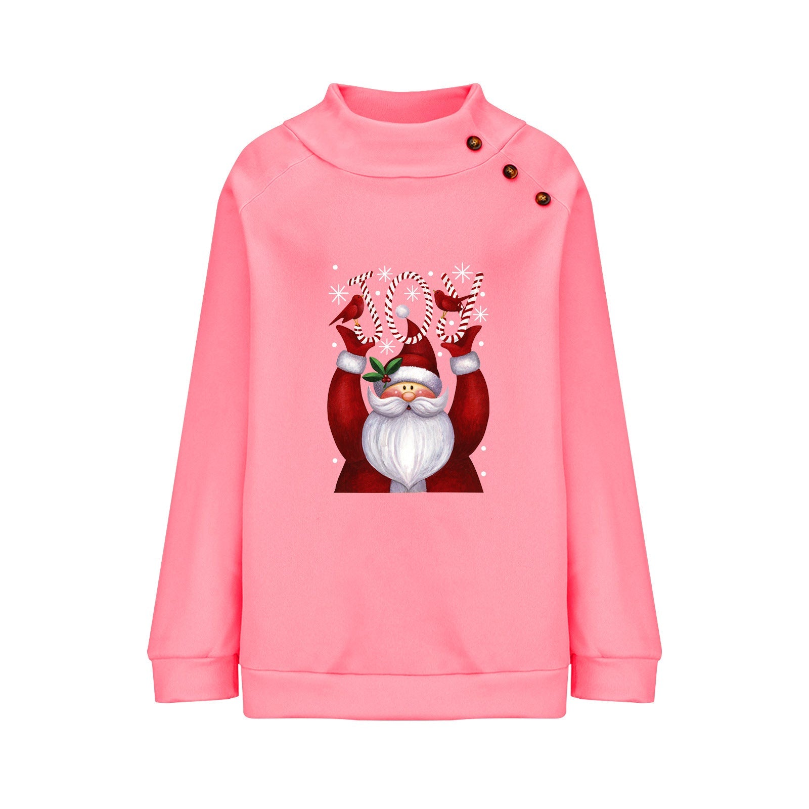 Printed Button Christmas Long Sleeve Sweatshirt for Women - Bela Fils BoutiqueBela Fils Boutique