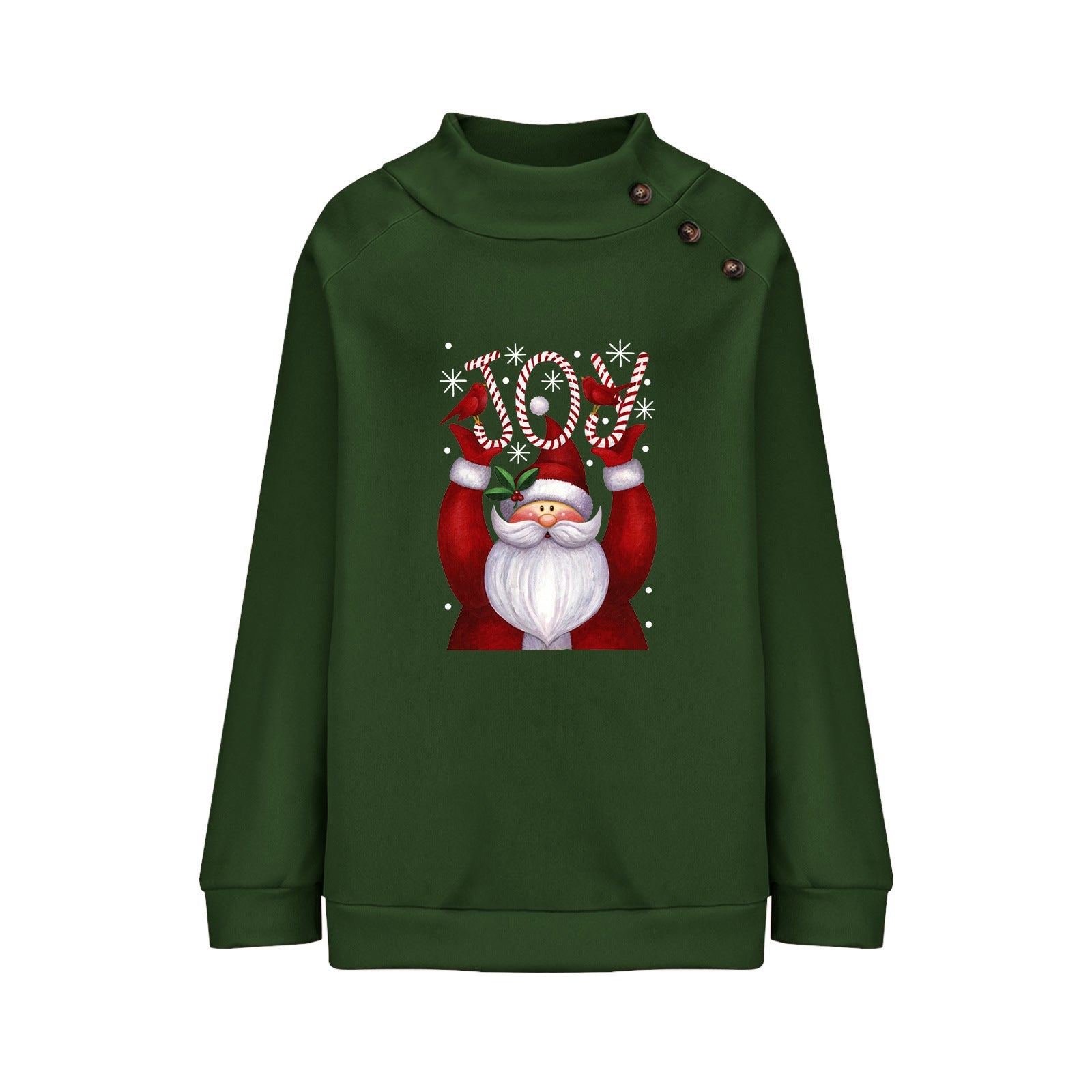 Printed Button Christmas Long Sleeve Sweatshirt for Women - Bela Fils BoutiqueBela Fils Boutique