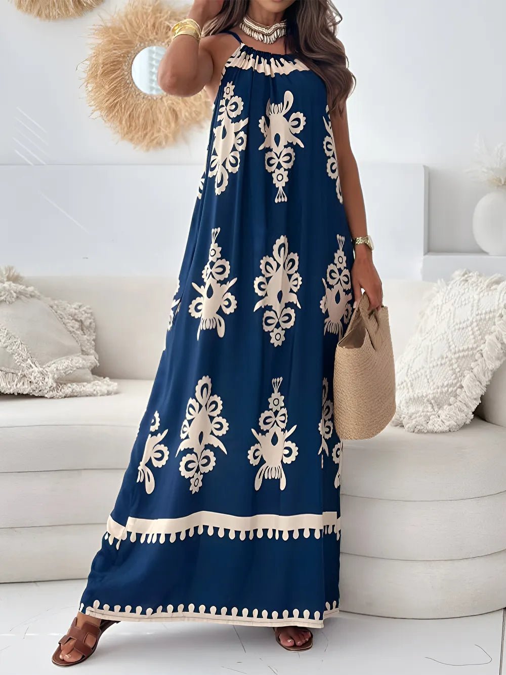 Printed Spaghetti Strap Sleeveless Maxi Dress - Bela Fils BoutiqueBela Fils Boutique