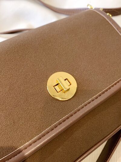 PU Leather Suede Twist - Lock Shoulder Bag - Bela Fils BoutiqueBags & WalletsBela Fils Boutique