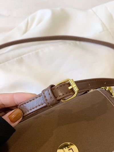 PU Leather Suede Twist - Lock Shoulder Bag - Bela Fils BoutiqueBags & WalletsBela Fils Boutique