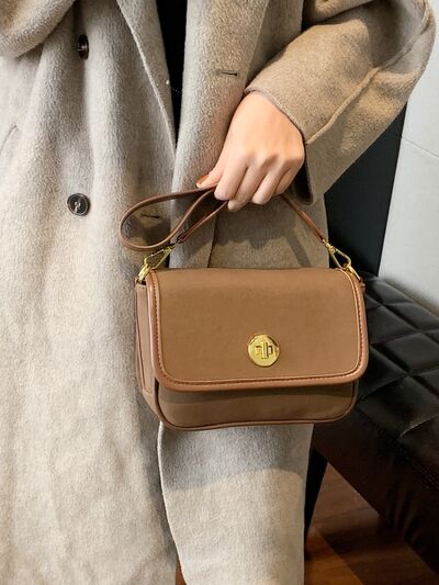 PU Leather Suede Twist - Lock Shoulder Bag - Bela Fils BoutiqueBags & WalletsBela Fils Boutique