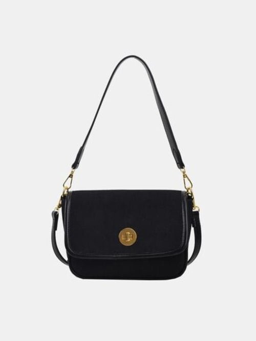 PU Leather Suede Twist - Lock Shoulder Bag - Bela Fils BoutiqueBags & WalletsBela Fils Boutique