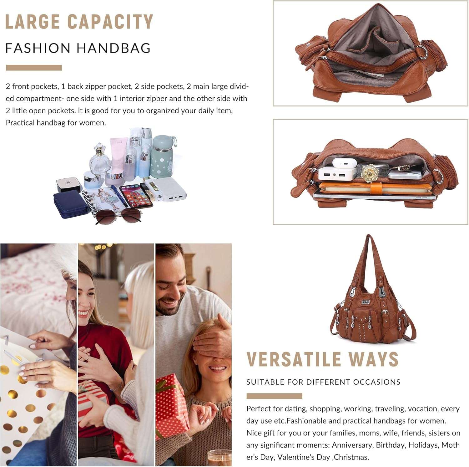 Purses for Women Soft PU Leather Large Hobo Bags for Women Shoulder Bag - Bela Fils BoutiqueBela Fils Boutique