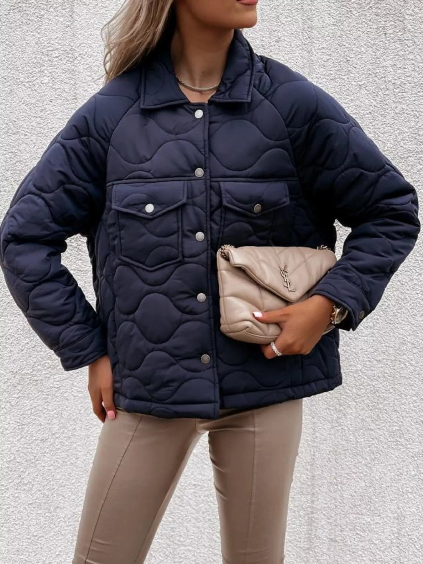 Quilted Snap - Down Casual Jacket - Bela Fils BoutiqueBela Fils Boutique