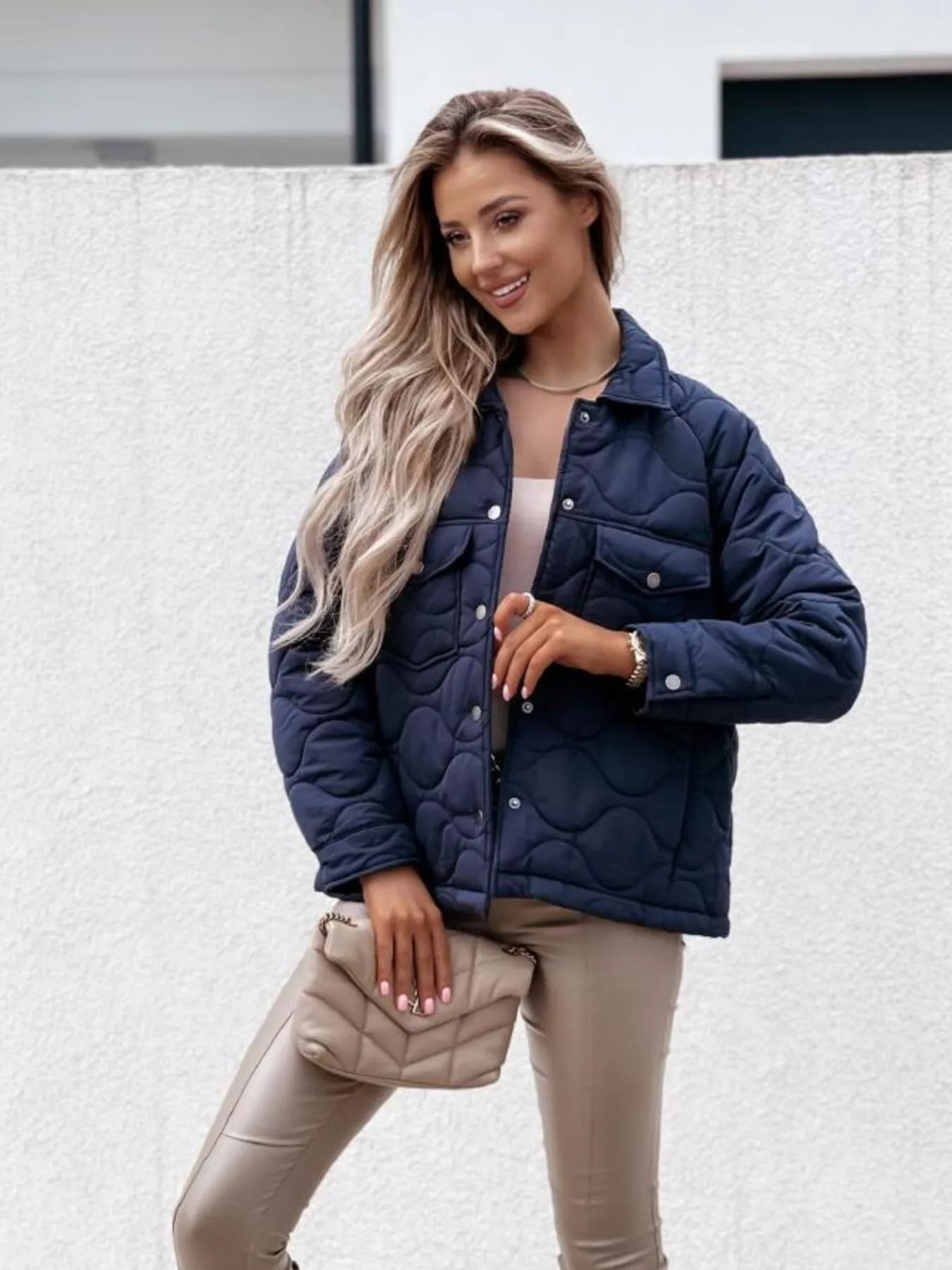 Quilted Snap - Down Casual Jacket - Bela Fils BoutiqueBela Fils Boutique