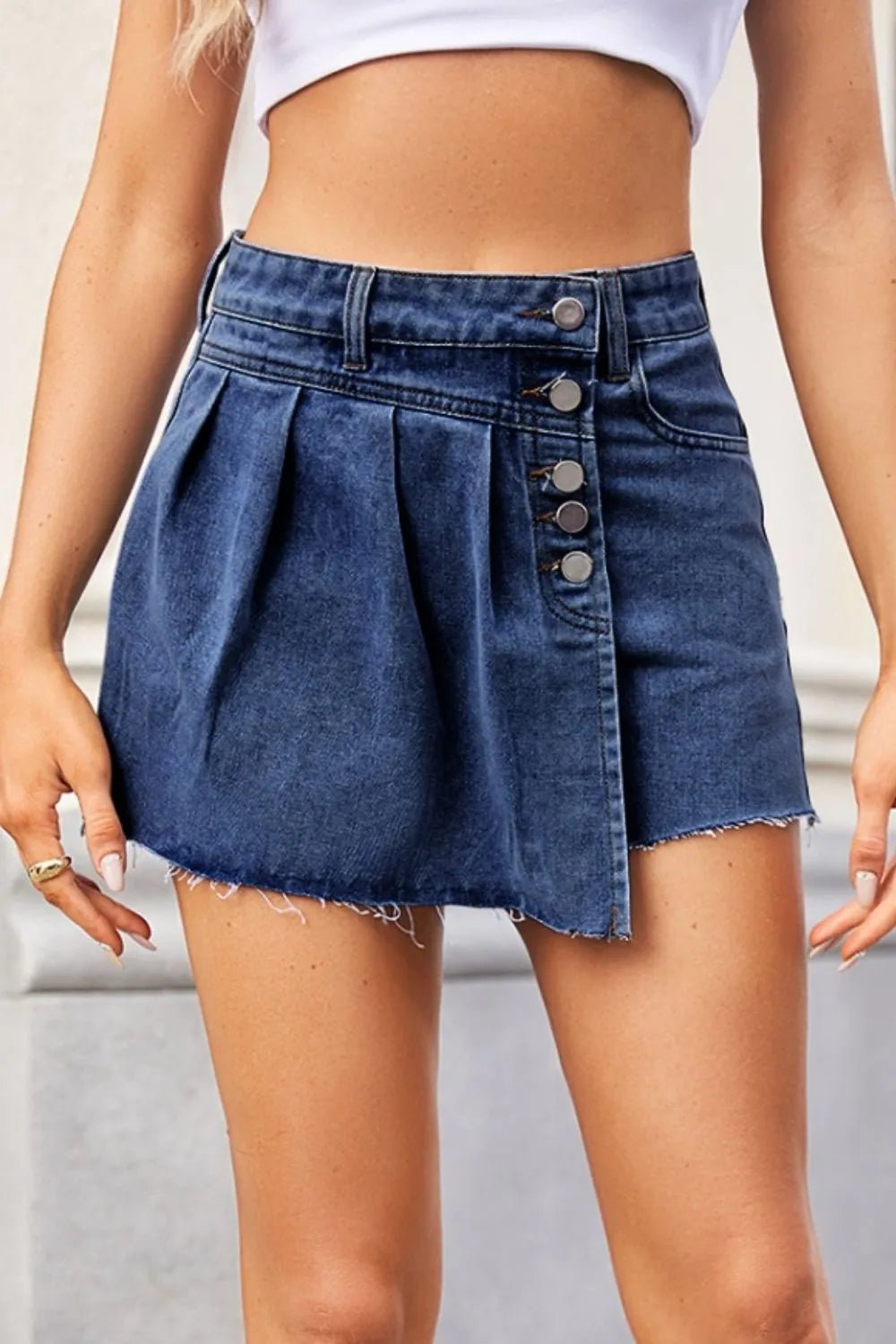 Raw Hem Denim skort - Bela Fils BoutiqueBela Fils Boutique